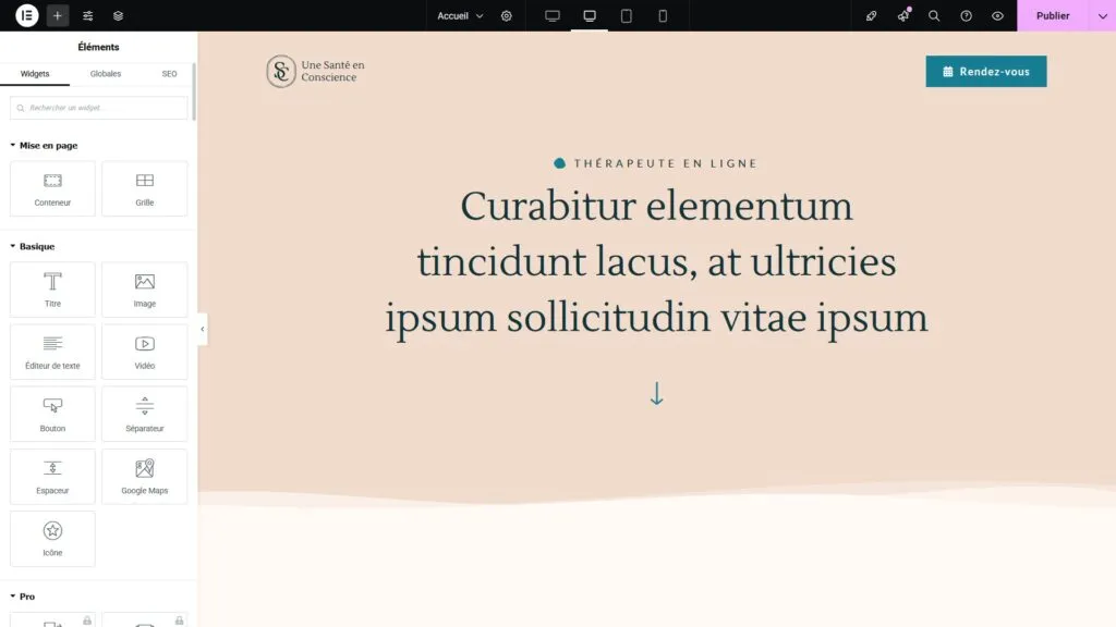 Étape de la maquette graphique lors de la création de site internet à Caen et Bayeux